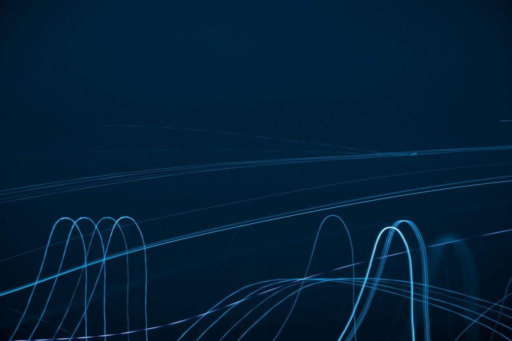 a dark blue background with white lines